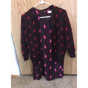 NEW Ann Taylor Loft Cat Dress w/Matching Cardigan